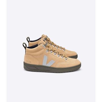 Veja RORAIMA SUEDE Men's High Tops Khaki | CA 108OKI